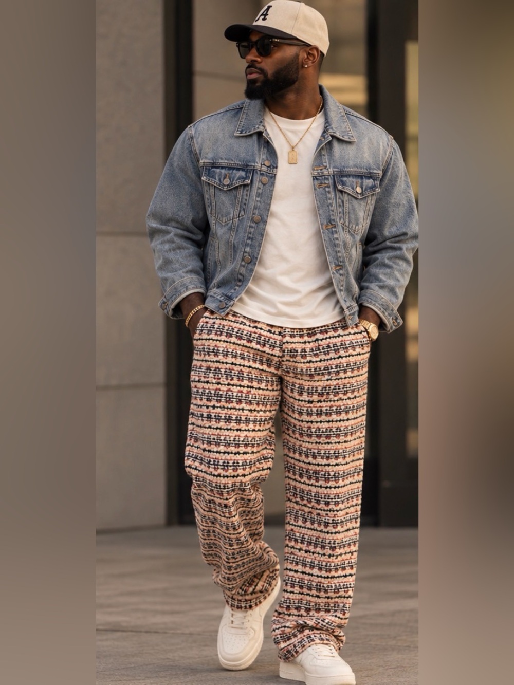 Men's Patterned Tweed Pants